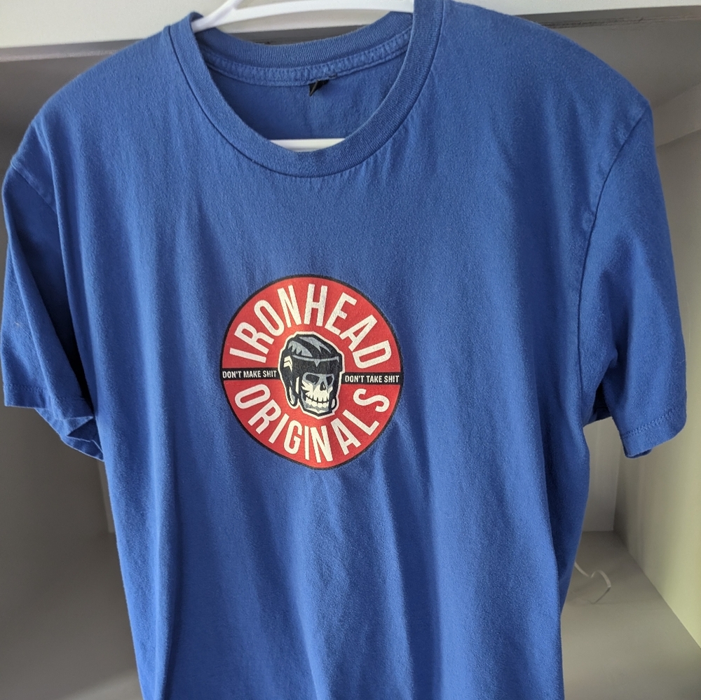 Ironhead Men's L blue shirt 100%cotton."Don't make shit..Don't take shit"